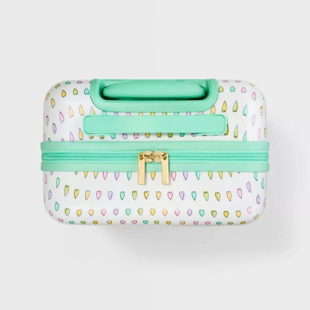 Disco Hearts Wave Hardside Spinner Carry On Suitcase White/Teal - Roller Rabbit - Picture 3 of 5